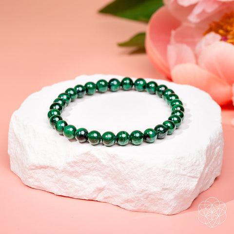 Malachite Anxiety Bracelet | Calming Crystal Stone Bracelet