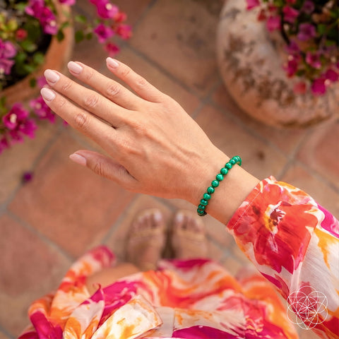 Malachite Anxiety Bracelet | Calming Crystal Stone Bracelet