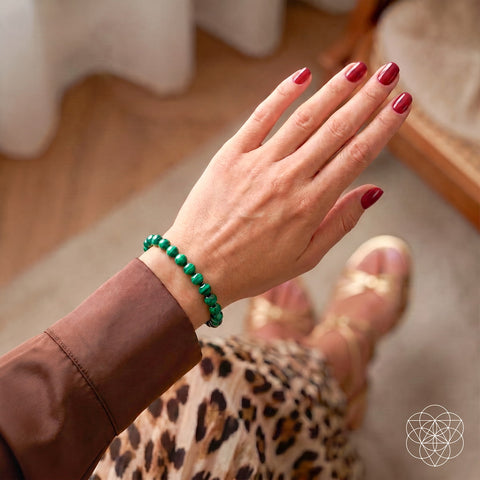 Malachite Anxiety Bracelet | Calming Crystal Stone Bracelet